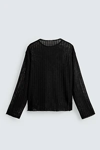 PULLOVER OPENWORK KNIT SWEATER