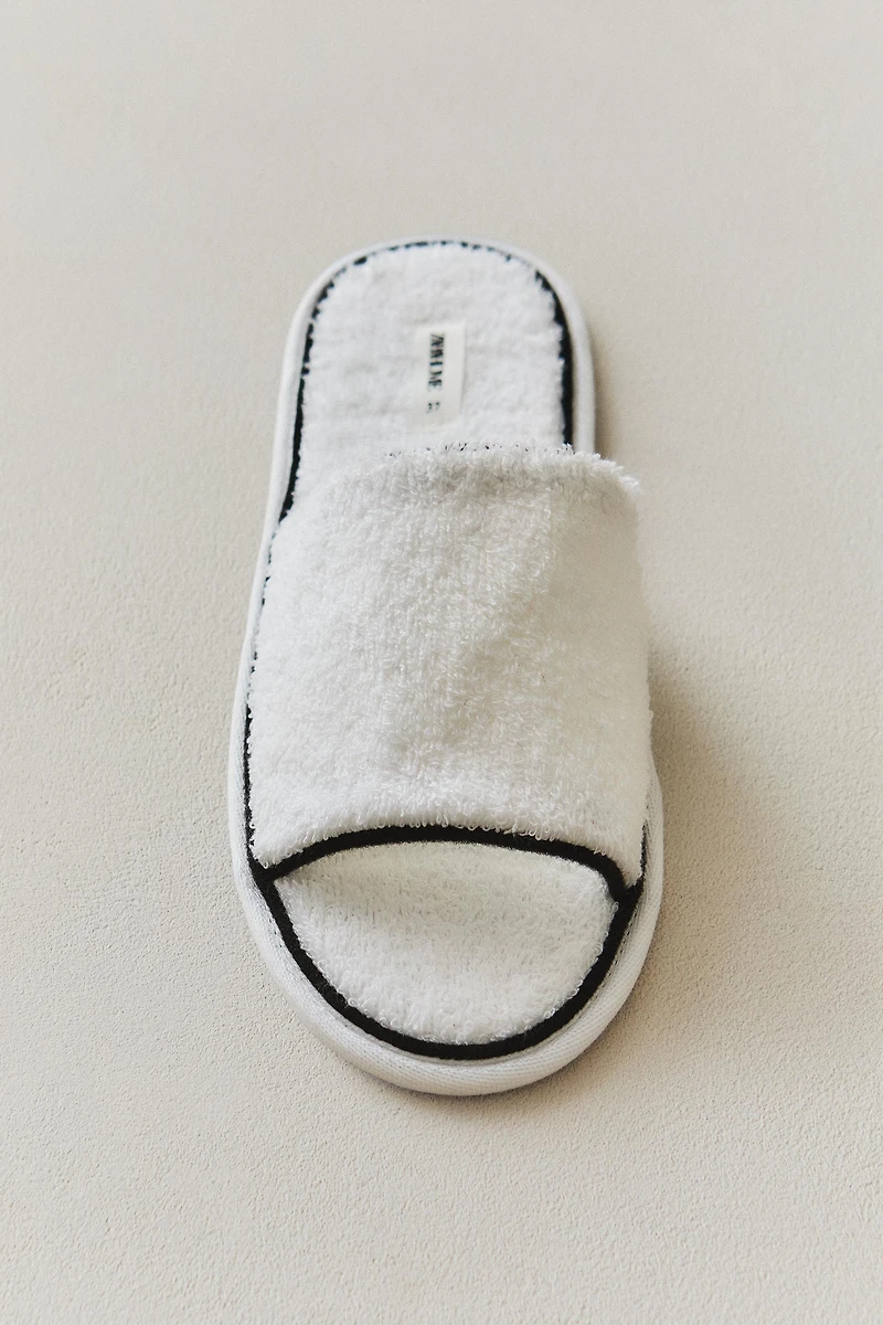 TERRY SLIDERS WITH PIPING