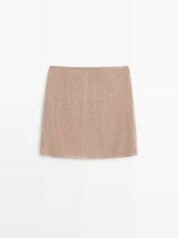 Mini skirt with rhinestone detail