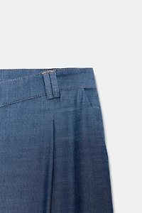 CROSSOVER WAIST WIDE LEG PANTS