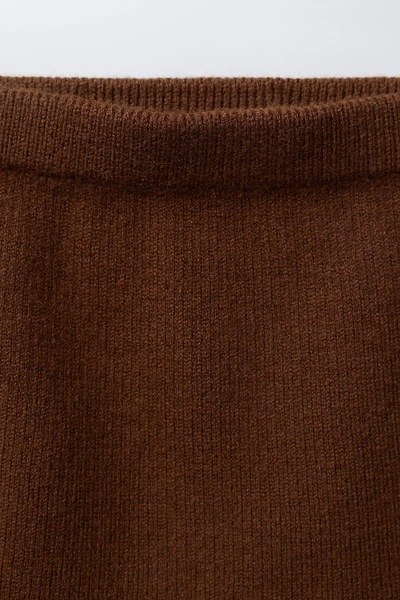 WOOL BLEND KNIT SKIRT WITH BOWS