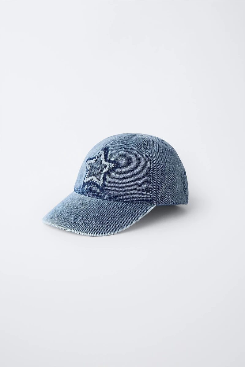 EMBROIDERED STAR DENIM CAP