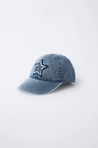 EMBROIDERED STAR DENIM CAP