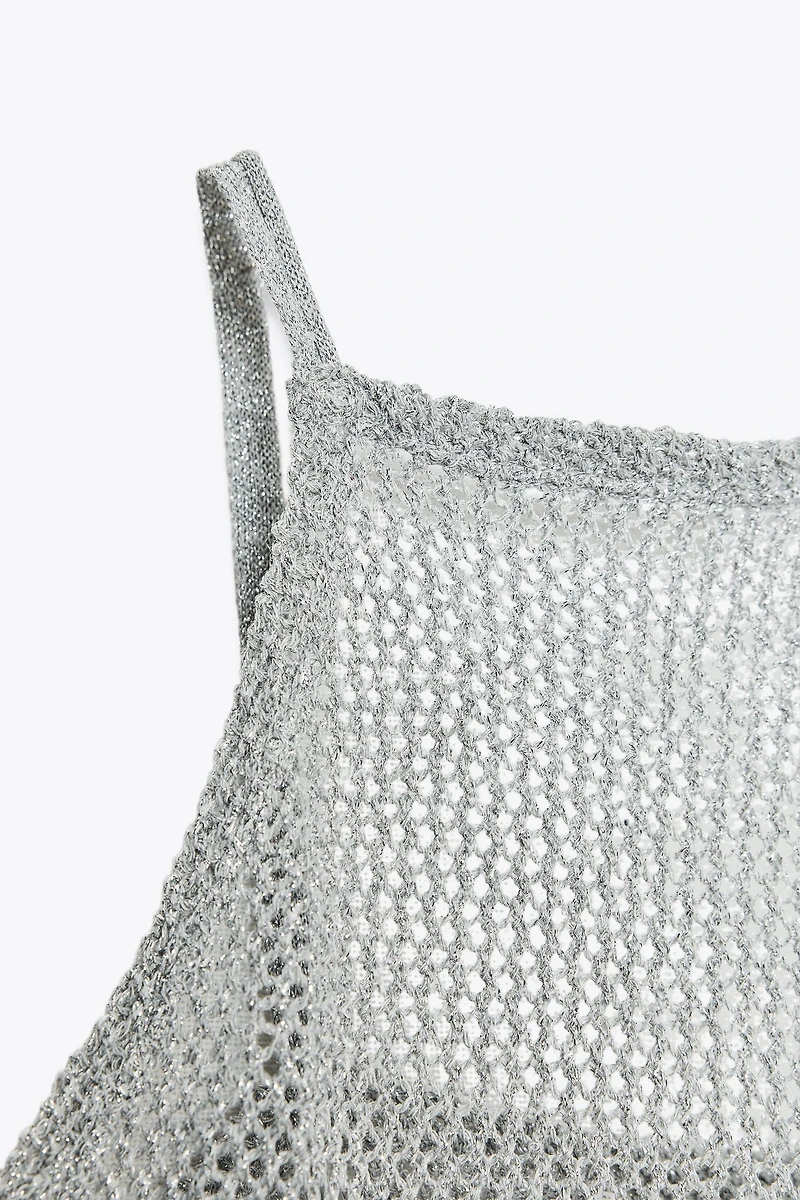 METALLIC THREAD CROCHET TOP