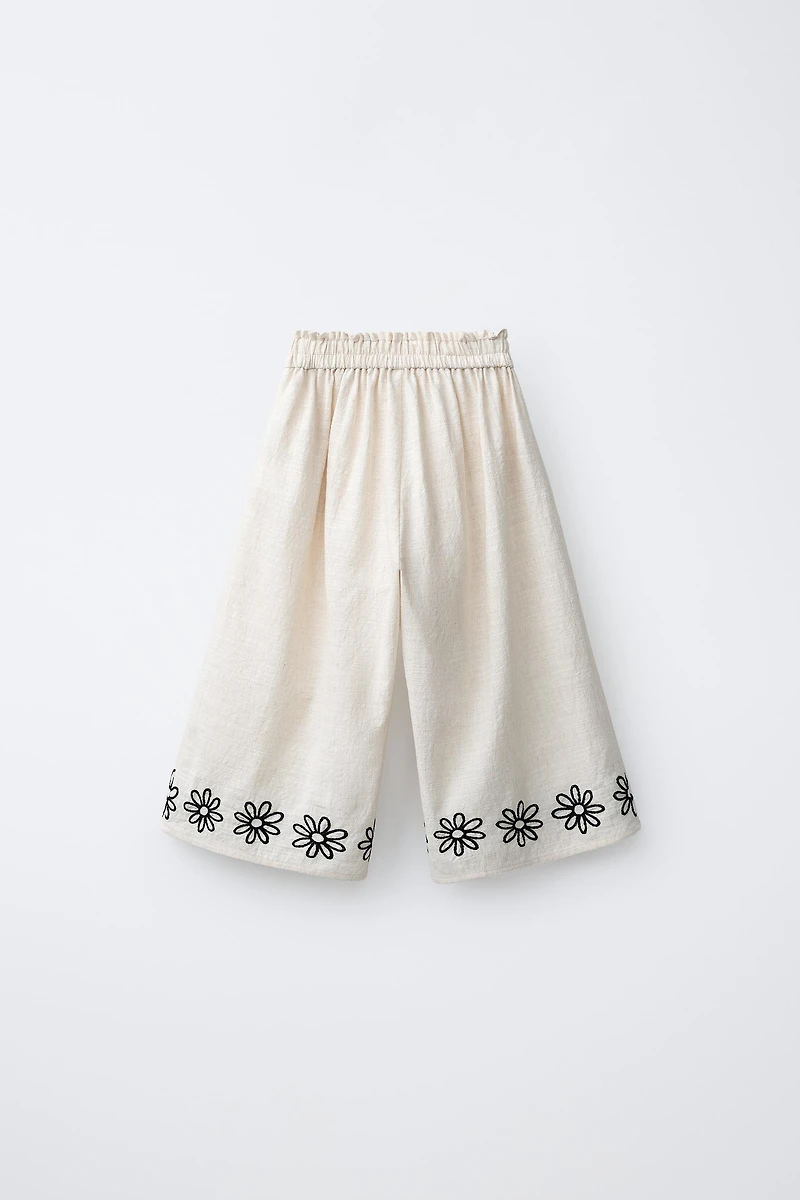 EMBROIDERED FLORAL CULOTTES