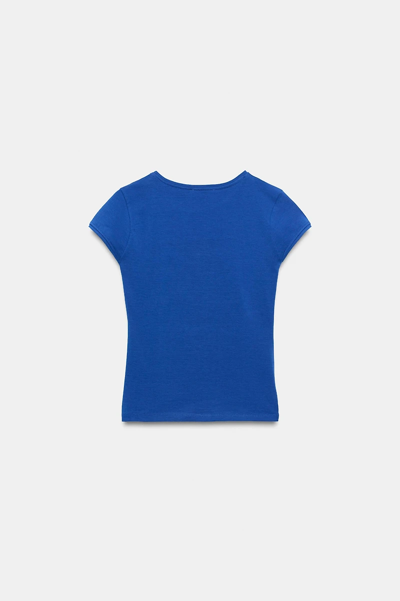 TEXT PRINT SHORT SLEEVE T-SHIRT
