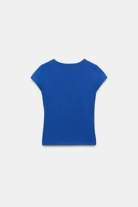 TEXT PRINT SHORT SLEEVE T-SHIRT