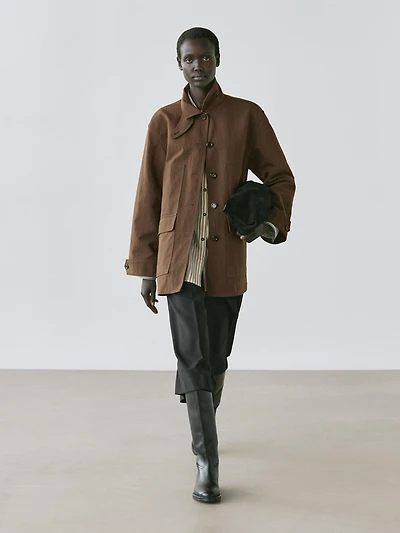 Cotton blend jacket with pockets