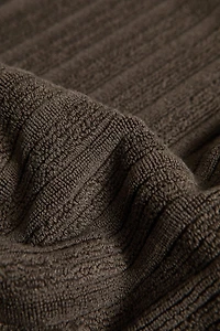 VELOUR TEXTURED STRIPED BATH MAT
