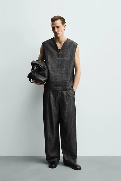 COTTON - LINEN TANK SHIRT