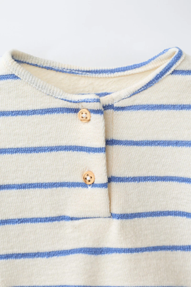 STRIPED HENLEY BODYSUIT