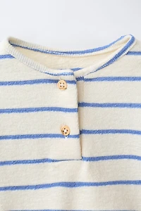 STRIPED HENLEY BODYSUIT