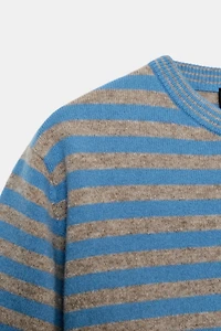 PULL 100% LAINE MANCHES COURTES RAYURES