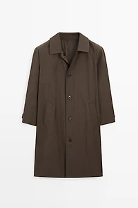 Long reversible trench coat