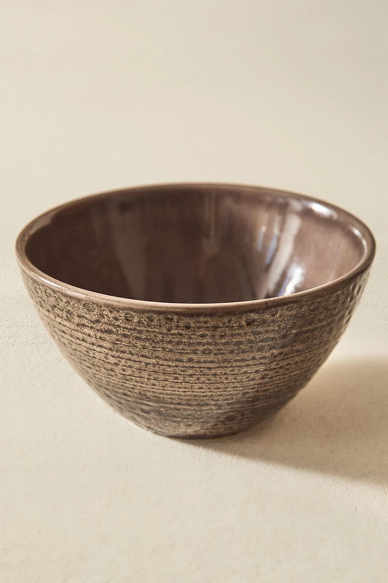 EARTHENWARE BOWL WITH RAISED DESIGN
