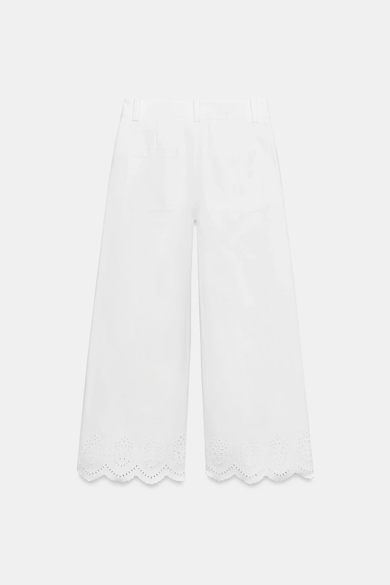 EMBROIDERED EYELET CULOTTES