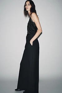 ZW COLLECTION LIMITED EDITION WIDE LEG PANTS WITH WOOL AND SEAM DETAIL