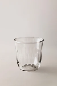 VERTICAL RAISED DESIGN GLASS TUMBLER
