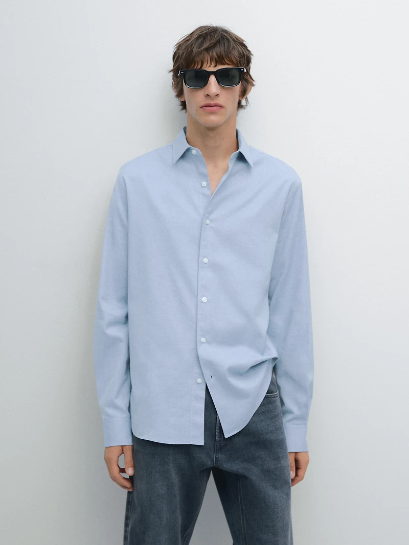 Regular fit twill shirt