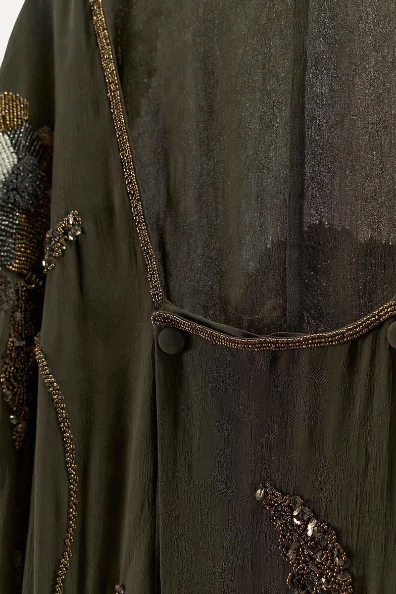 LIMITED EDITION JACQUARD EMBROIDERED DRESS WITH BEADING