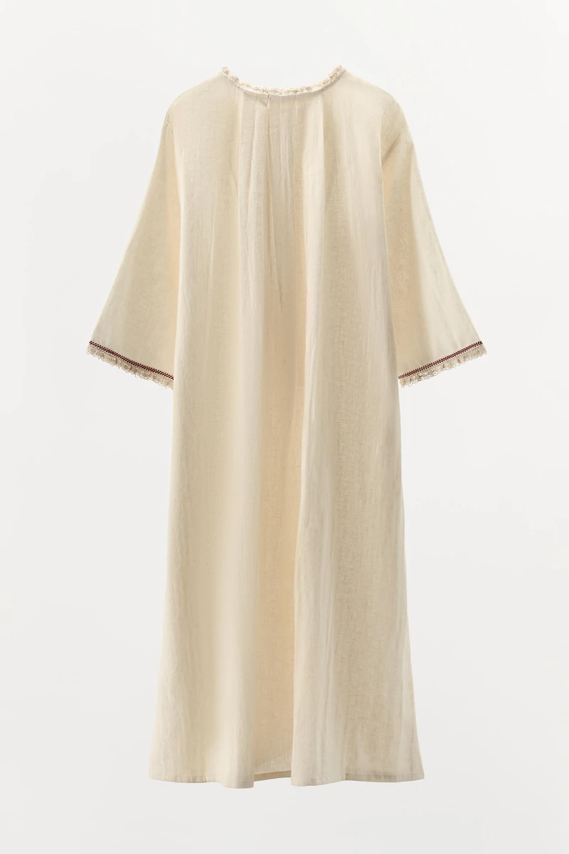 LIMITED EDITION CONTRAST LINEN KAFTAN