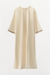 LIMITED EDITION CONTRAST LINEN KAFTAN