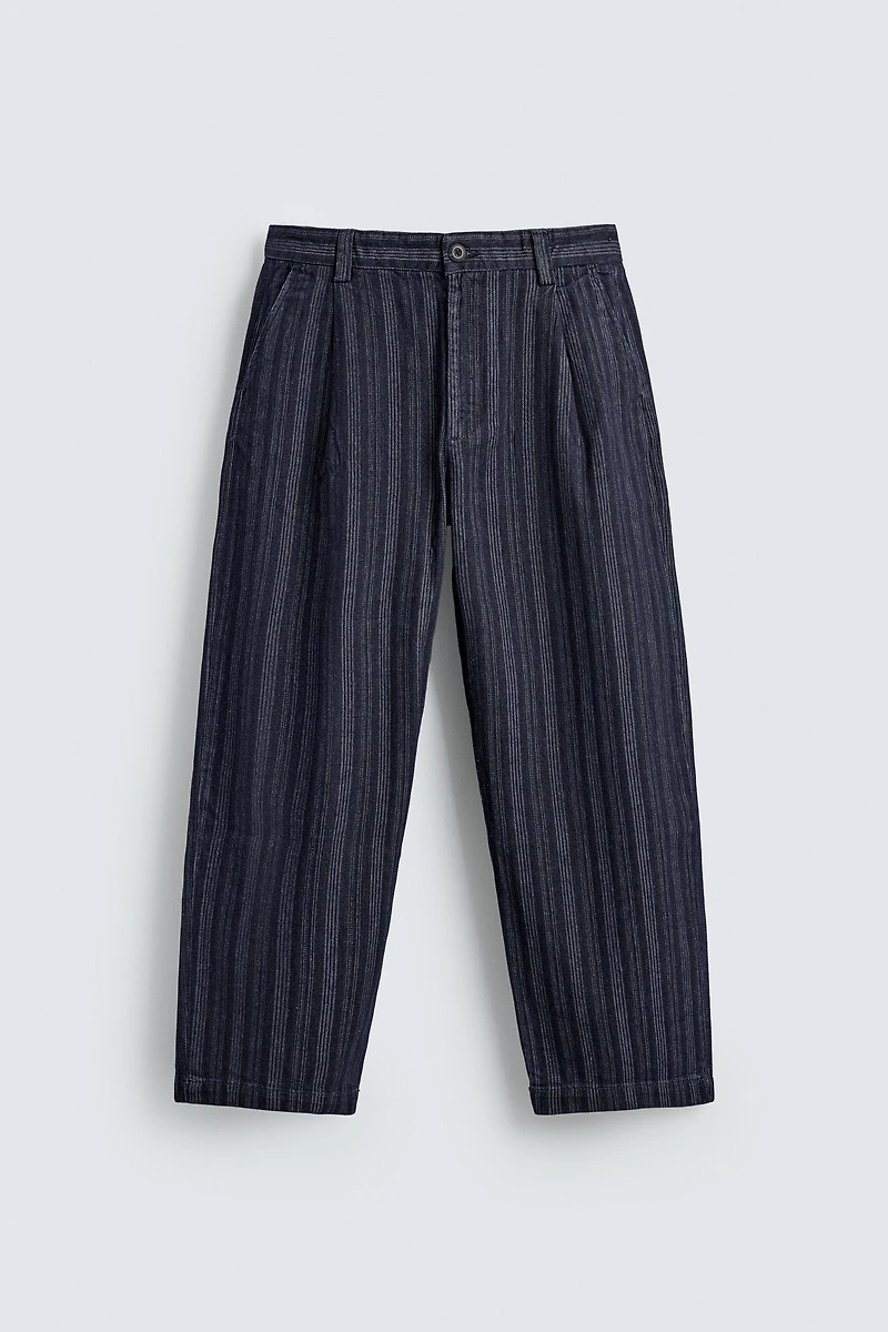 STRIPED RELAXED FIT CHINO PANTS