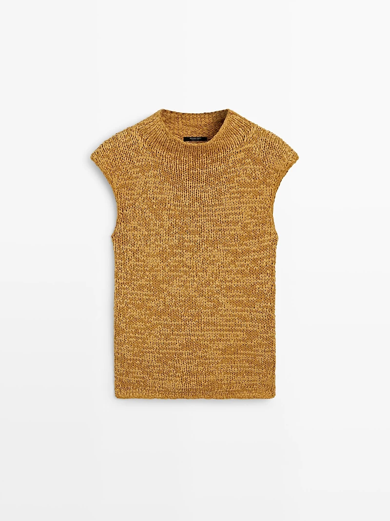 Cotton blend knit top