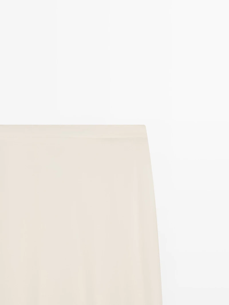 Flowing 100% silk midi skirt with seams - STUDIO