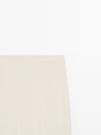 Flowing 100% silk midi skirt with seams - STUDIO