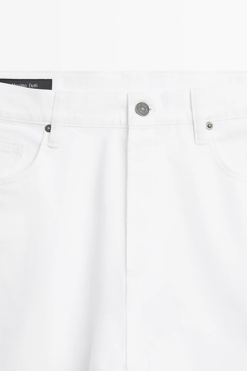Straight-leg denim-effect trousers