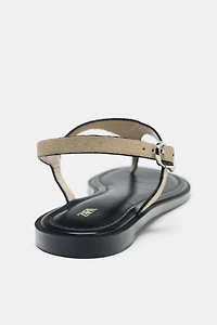 LEATHER BUCKLE STRAP SANDALS