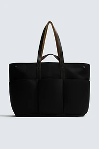 LEATHER DETAIL SHOPPER BAG AARON LEVINE X ZARA