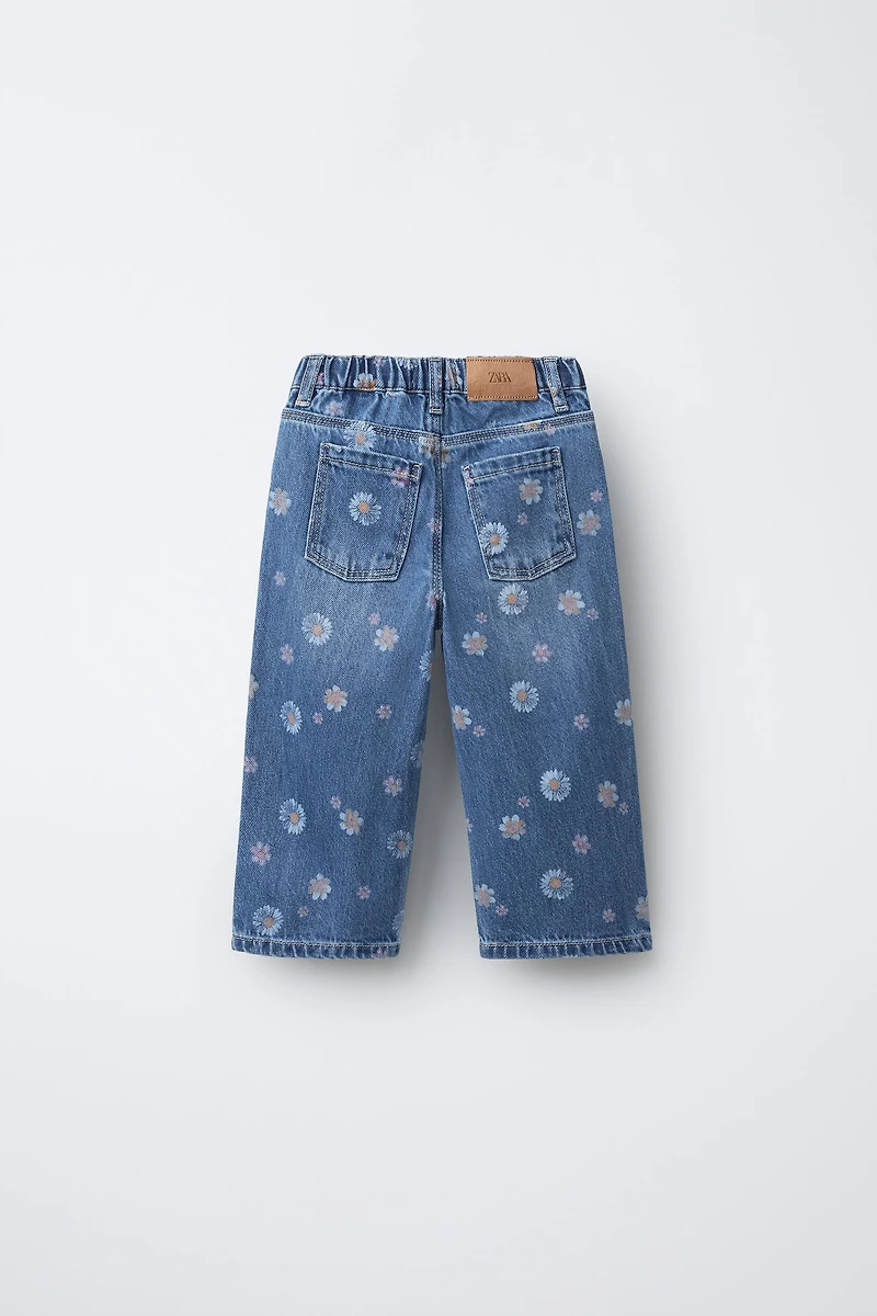 FLORAL CULOTTE JEANS