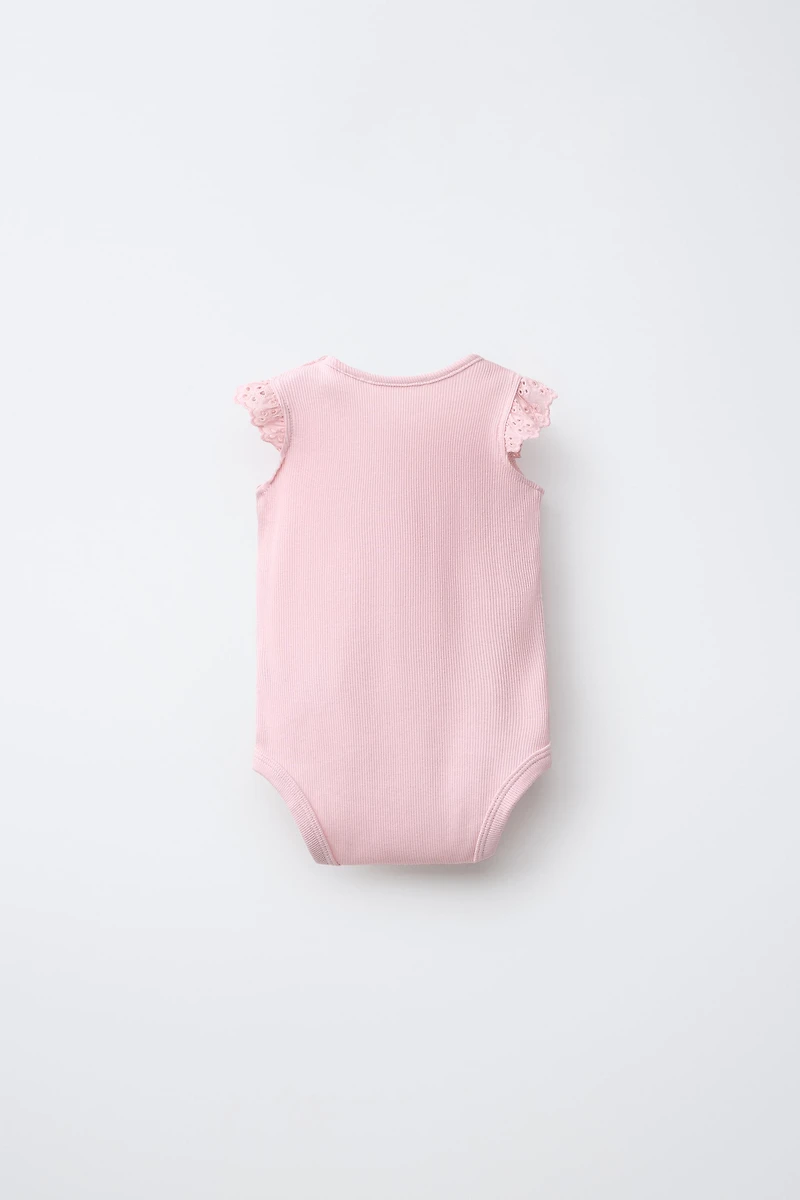 FIVE-PACK SWISS EMBROIDERED SLEEVELESS BODYSUITS