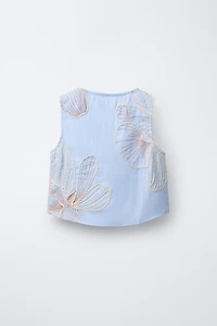 EMBROIDERED TIE TOP