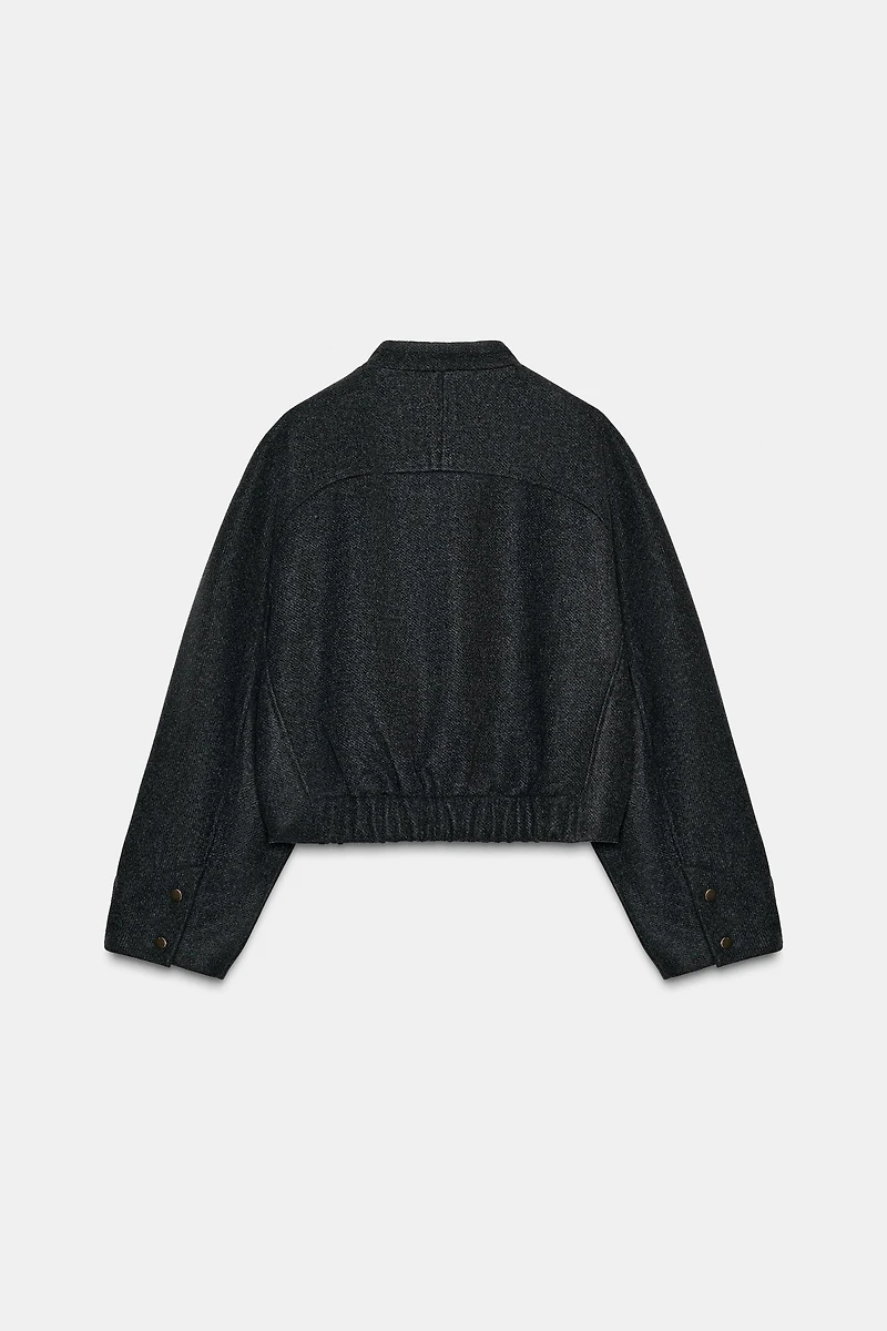 SOFT BOMBER WITH ELASTIC HEM