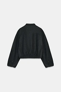 SOFT BOMBER WITH ELASTIC HEM