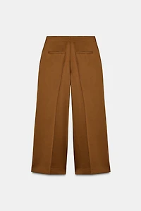 SATIN EFFECT WIDE LEG PANTS