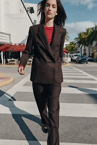 DOUBLE BREASTED BLAZER WITH SHOULDER PADS