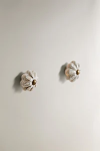 SET OF CERAMIC FLOWER KNOBS (SET OF 2