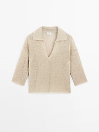 Polo sweater with open collar - STUDIO