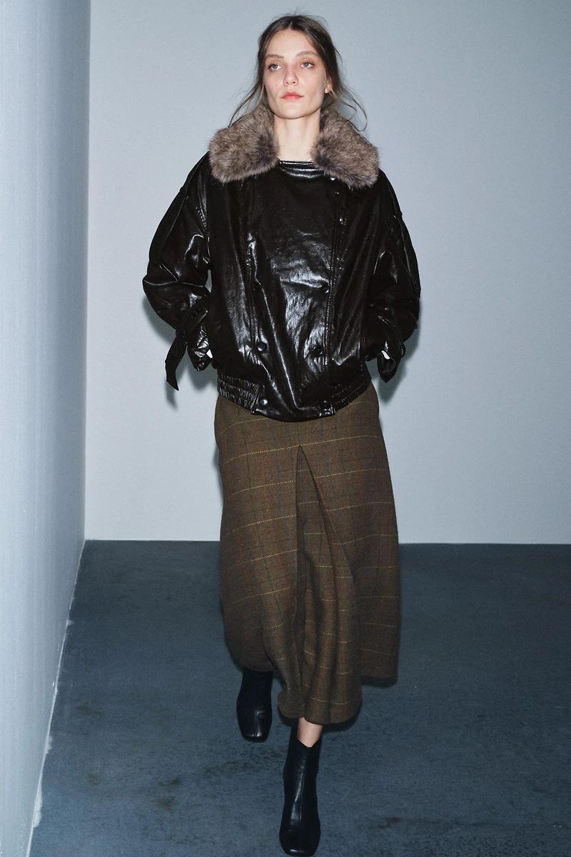 PLAID WOOL SKIRT ZW COLLECTION