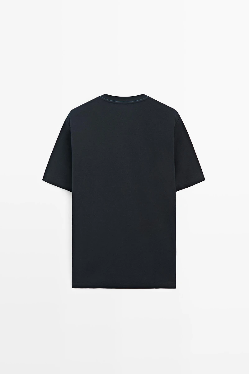 T-shirt manches courtes col contrastant