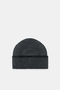 CONTRAST KNIT BEANIE
