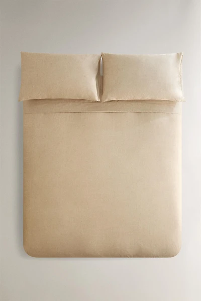 SATEEN DUVET COVER WITH PRINTED TEXTURE