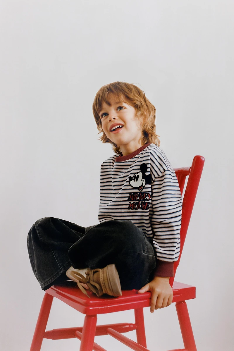 MICKEY MOUSE © DISNEY STRIPED MEDIUM WEIGHT T-SHIRT