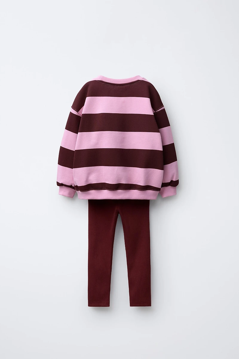 ENSEMBLE SWEAT À RAYURES ET LEGGING HELLO KITTY © SANRIO