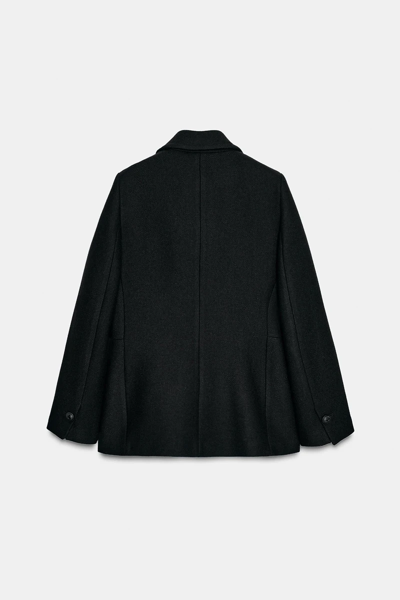 MANTEAU CROISÉ AVEC LAINE