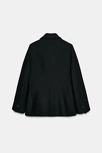 MANTEAU CROISÉ AVEC LAINE